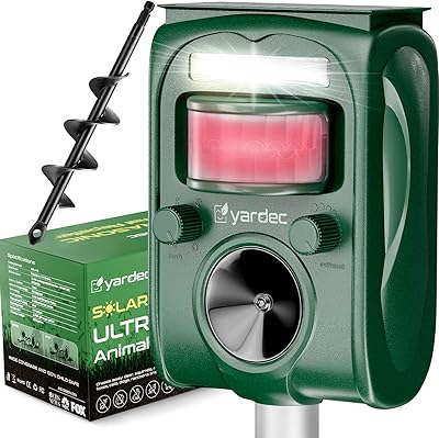 Solar repellents for animals Yardec outdoors with waterproof ultrasonic forest activated by movement.. Your new favorite way to shop online — DIAYTAR Nigeria.