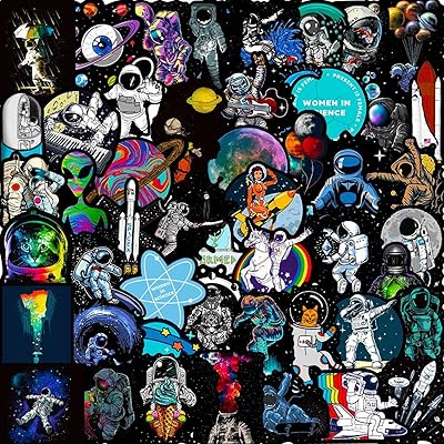 Spatial stickers for water bottles, 50 pieces of astronauts for laptop, mobile phone, Visco skateboarding, waterproof vinyl stickers, waterproof graffiti stickers for children and adolescents (extra-Atmospheric space).. DIAYTAR NIGERIA: Where shopping is affordable, selection is vast, and delivery is always reliable.