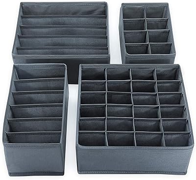 Storage organizer for clothing Detail 4 pieces foldable box in fabric Boat Boats Smalls ties lingerie scarves underwear | Multi-style cupboard little while combining.. DIAYTAR NIGERIA: Creating access to affordable products for every Nigerian with our swift delivery service.