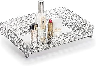 Rectangular Viarl mirror rectangular scent tray, cosmetic tray, jewelry organizing tray, decorative tray for the decoration of the wedding party house 30 x 20 cm (silver).. Shop from Nigeria's largest product selection at DIAYTAR, with budget-friendly prices and swift delivery.