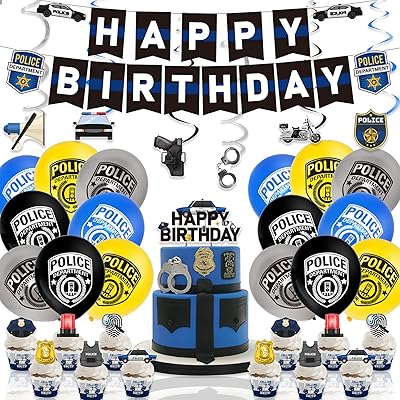 Birthday party decorations on the theme of the police, police party supplies including a happy birthday banner of the police, latex balloons for the decorations of police cakes, police snails for decorations of birthday birthday.. Your complete e-commerce destination, DIAYTAR NIGERIA combines variety with budget-friendly nationwide shipping.