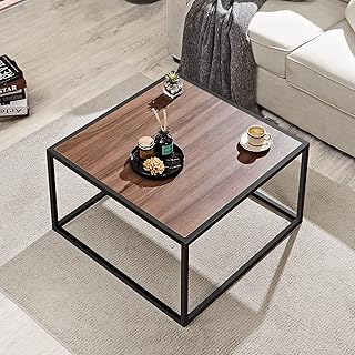 Saygur modern wooden coffee table in wood in the middle of the century for small spaces, single square central table simple for living room, home office, bohemian style, walnut.. Affordable choices, delivered fast — that's the DIAYTAR Nigeria promise.