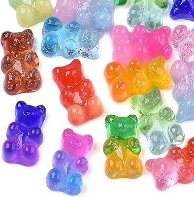 200 pieces of colored gum cobochon with 2 -color sequined powder powder, flat pandhal resin candy pearls, 18 x 11 x 8 mm for the manufacture of jewelry (mixed colors).. DIAYTAR NIGERIA promises affordability and variety with every purchase, delivered in 5-8 days.