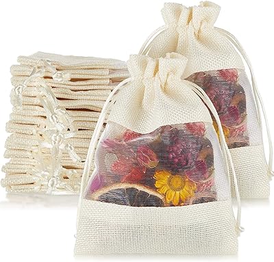 50pcs 5 x 7 "Transparent jute flax bag, organza cord bags for wedding party favors, cosmetic samples, net bag (white).. DIAYTAR NIGERIA transforms wishes into deliveries with our affordable and reliable e-commerce platform.