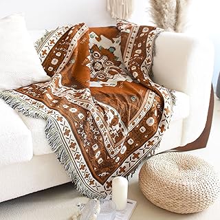 Gluckluz bohemian bohemian sofa cover for sofa and chair, light, knitted fringes, sofa blanket for bed, bedroom, outdoor furniture, all seasons (130 x 150 cm).. DIAYTAR NIGERIA transforms dreams into deliveries with our affordable prices and reliable shipping.