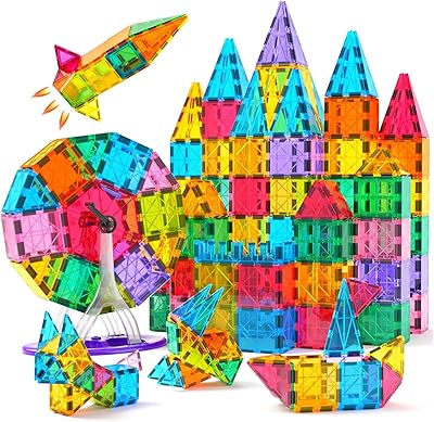 Set of 201 3D magnetic magnetic tiles, toys for toddlers, toys for girls and boys, sensory toys for toddlers from 3 to 4 years old, magnetic blocks for children aged 4 to 8, children's toys encourage children's creativity and develop their details.. DIAYTAR NIGERIA: Your trusted marketplace that combines variety, affordability and reliable shipping.