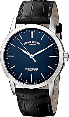 Armand Nicolet watch for men 9670A-BU-P670BU1 L10 in stainless steel in limited edition with black leather bracelet.. Shop for everything you need at DIAYTAR NIGERIA, with budget-friendly prices and quick delivery.