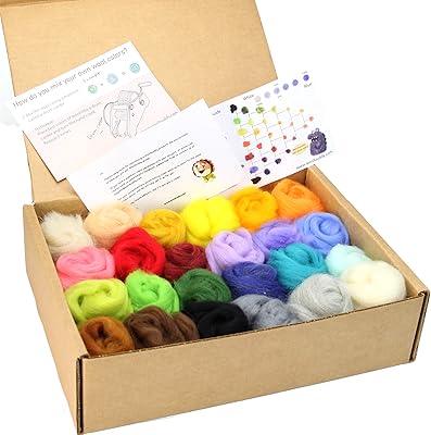 Wool felt wool buddy felt -fed with 24 colored wool and sheep needles.. Shop confidently with DIAYTAR NIGERIA's vast product range and budget-friendly nationwide shipping.