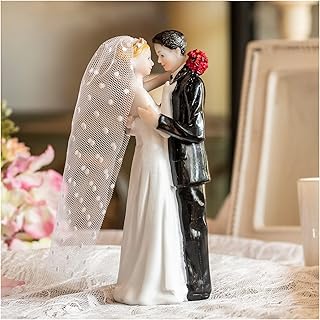 Decoration of Modern Wedding Cake Handmade for the bride and groom, decoration of rustic wedding cake, funny couple figurine, desk decoration, full of love in the eyes.. DIAYTAR NIGERIA revolutionizes e-commerce with our affordable prices and dependable delivery timeframes.