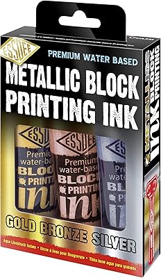Package of 3 ESDI metal print inks (metallic gold, silver, bronze).. DIAYTAR NIGERIA: Where countless products meet affordable prices and reliable nationwide shipping.