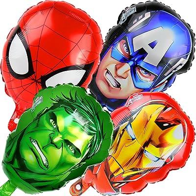 4pcs The Avengers Hero Hulk Iron Spider Man Captain America Metal Ballons for Decoration.. Quick delivery. Quality products. Great deals. That’s DIAYTAR Nigeria.