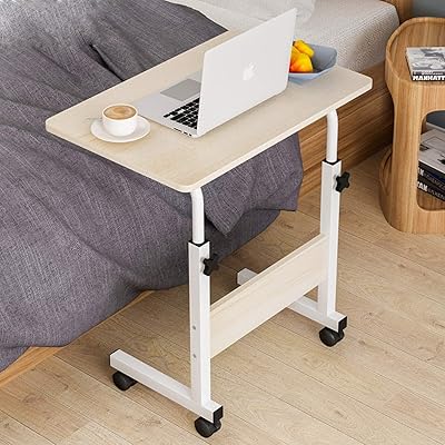 Showway 60 x 40 cm Mobile extra table with student library with adjustable height and casters and laptops for laptop for bed and sofa, beige, beige, beige, beige.. DIAYTAR NIGERIA delivers value, variety, and convenience with our nationwide 5-8 day shipping.