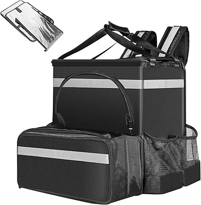 Isolated pizza delivery bag, food delivery back bag, thermal backpack of food transport, flexible sidewladed backpack to go out, black-2, backpack.. DIAYTAR NIGERIA: Where affordability and variety meet with convenient delivery within 8 days.