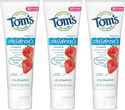 Children's toothpaste Toms of Maine without fluoride, natural toothpaste, without coloring, without artificial preservatives, silly strawberry, 5.5 oz, 3 rooms (the packaging can vary).. DIAYTAR NIGERIA brings the marketplace to your screen with affordable products delivered in 5-8 days.