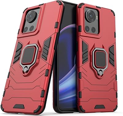 Shell for OnePlus ACE 5G/OnePlus 10R, Protective cover with shock -resistant hybrid with crutch - Red.. Unlock endless possibilities with DIAYTAR NIGERIA's affordable marketplace and reliable delivery service.