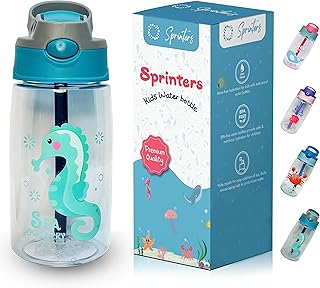 14 oz children's water bottle without BPA with straw | School travel.. DIAYTAR NIGERIA brings the marketplace to every Nigerian home with affordable prices and quick delivery.