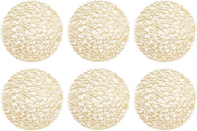 Reversible round tablecloth in woven paper Die for holidays, parties, daily decoration and Halloween, 15 "in diameter, gold, 6 pieces.. Save more, wait less — DIAYTAR Nigeria delivers faster than ever.