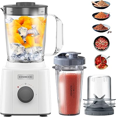 Kenwood Smoothie machine 350 W and mixture of mixture 1 L (effortless and efficient mixer for nutritious mixtures) with multiple grinder (grinder/chopper) Smoothie 2 GB, white, BLP31.D0WG model.. Discover endless possibilities with DIAYTAR NIGERIA's extensive product range and affordable shipping.