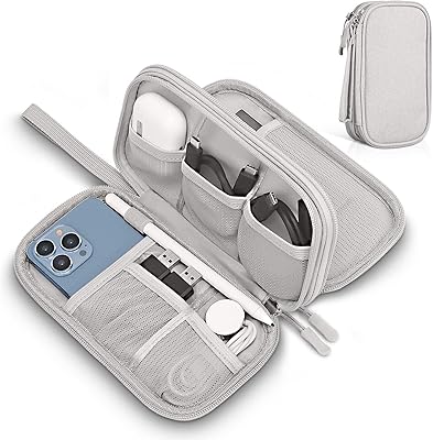 Bag of portable electronic accessories, electronic organizer travel bag for cables, chargers, USB, headphones, iPad and power supply (gray).. Shop with intention at DIAYTAR NIGERIA, offering thousands of products delivered nationwide in days.