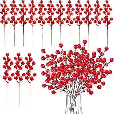 30 rods of artificial berries, Christmas sticks with red berries, bouquet of 8 -inch false berries for Christmas tree decoration, crafts and home decoration.. Experience satisfaction guaranteed with DIAYTAR NIGERIA's comprehensive platform and quick delivery.