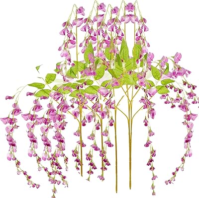 Vine of artificial flowers to hang in polyester and plastic Fourwalls (37 cm x 1 cm x 110 cm, purple, lot of 6).. Thousands of items at your fingertips — DIAYTAR Nigeria makes it happen.