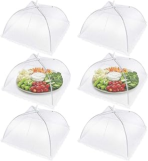 White foldable awning tent, protection against food flies, foldable food cover nets, mesh food cover (white, 6).. DIAYTAR NIGERIA brings affordable shopping solutions to every corner of Nigeria in just 5-8 days.
