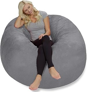 CHILL SACK CHILLAIR HEARCH: giant 5 -foot memory foam pouf - Large sofa with soft flax cover - gray linen.. DIAYTAR NIGERIA brings the joy of affordable shopping to your fingertips with delivery in less than 8 days.