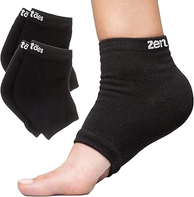 Zen Twice hydrating heeled socks, 2 pairs of gel padded spa socks without toes to treat and treat dry and cracked heels during sleep (regular, black).. DIAYTAR NIGERIA: Where every purchase is affordable and delivery is always within a week.