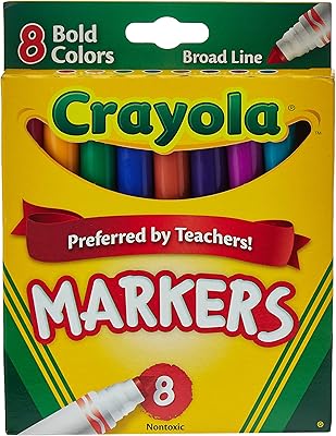 Set of Crayola markers - 8 thick and fatty markers, multicolored, cyo587732, 1 package.. DIAYTAR NIGERIA revolutionizes access to quality products with affordable prices and dependable shipping.
