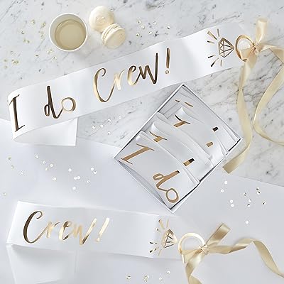Hen festival decoration scarves i do white and golden ginger ray, pack of 6.. Shop with purpose at DIAYTAR NIGERIA and receive your purchases at unbeatable prices within the week.
