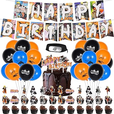 Birthday decorations on the Naruto theme, 52 Naruto birthday decoration pieces, Balloons on the Naruto theme, Naruto banners, Naruto cupcakes decoration, for children's party supplies.. Get what you need, when you need it — DIAYTAR Nigeria delivers fast.