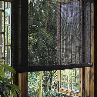 Black bamboo door curtain with modern design, bamboo roller shores filtering light, blackouts' haculty roller blinds for living room/bathroom/office (100x100cm/39x39inch).. Explore the biggest product variety online — only at DIAYTAR Nigeria.