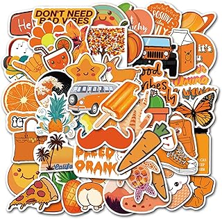 Stickers for water bottles, Kastwave 50pcs Cute and fresh waterproof vinyl stickers, for children girls teenage laptops skateboarding computer stickers - orange.. Shop with purpose at DIAYTAR NIGERIA and receive your purchases at unbeatable prices within the week.