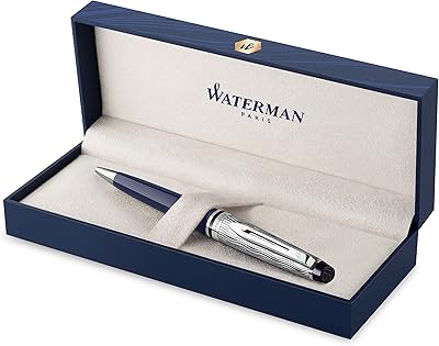 Waterman Metal and Blue Coating Waterman Pen with Capuchon.. Shop smart with DIAYTAR NIGERIA, offering a vast product range delivered to your doorstep within a week.