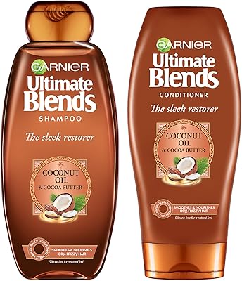 Garnier Ultimate Blends shampoo and conditioner set | Elegant restaurateur with coconut oil and smoothing cocoa butter for smooth, smooth hair without frizz | 360 ml |.. DIAYTAR NIGERIA connects you with thousands of products at competitive prices, delivered within a week.