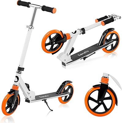 Lionelo Luca Foldable Trottinette for children and adults up to 100 kg, adjustable and light only 4 kg, solid freestyle scooter, 20 cm wheels, shock resistant shock absorbers, rear brake, non -slip tray.. DIAYTAR NIGERIA: Where affordable shopping meets reliable nationwide delivery in less than a week.