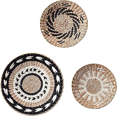 Set of 3 wall baskets Boho basket woven in rush.. DIAYTAR NIGERIA connects you with thousands of products at competitive prices, delivered within a week.