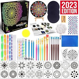 Insog Mandala Dotting Kit - Kit of Dotting Rock Stencils with tray, brush, zipper and waterproof pens for artistic paint and decoration of the house.. Discover endless possibilities with DIAYTAR NIGERIA's comprehensive catalog and reliable delivery service.
