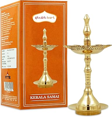 Shopkart Kerala Samai Oil/Puja oil lamp, 5 inches (small) Indian oil lamp in brass done by Diya/Puja Deepak, Deepam, Deep.. Shop confidently with DIAYTAR NIGERIA, offering affordable prices and reliable delivery within a week.