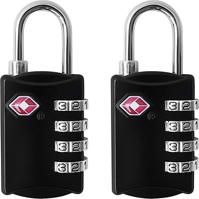 TSA luggage lock - 4 -digit steel lock - Approved travel lock for bags and luggage - TSA lock - Black.. DIAYTAR NIGERIA: Bridging the gap between consumers and quality products with affordable nationwide shipping.