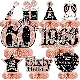 9 pieces 60th anniversary decorations Centers in honeycomb for women, gold rose pink 60th anniversary table centers festive decorations supplies, decor of vintage birthday table sign 1963.. Discover a world of affordable shopping with DIAYTAR NIGERIA's vast marketplace delivered to you in days.