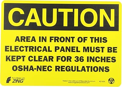 Zing 2145a ecological safety panel, CAUTION electric panel, 10HX14W, recycled aluminum.. DIAYTAR NIGERIA combines extensive variety with budget-friendly prices and prompt nationwide delivery.