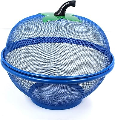 ACVV apple -shaped mesh basket to wash fruit and vegetables with insect test (blue).. DIAYTAR NIGERIA: Connecting Nigerians with their needs through our affordable and diverse marketplace.