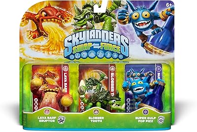 Skylanders swap force trio figurines pack: Lava Barf airport, slipper tooth and Super Gulp Pop Fizz.. Shop the future with DIAYTAR NIGERIA - thousands of products, unbeatable prices, delivery within a week.