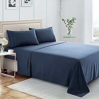 Vanta Republic Bed Bed Bedbar Brush, 2200 Square - Instoissable - Ultra Soft - Elastic Square Coins - deep pocket - Four lines - 4 rooms (full, navy blue).. No stress, no delays — DIAYTAR Nigeria is your trusted shopping partner.