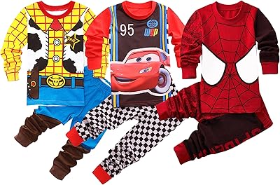 Night set in long -sleeved cotton for boys and girls from 2 to 7 years old, composed of 6 pieces.. DIAYTAR NIGERIA: Where every shopping need is met with affordable prices and timely delivery.