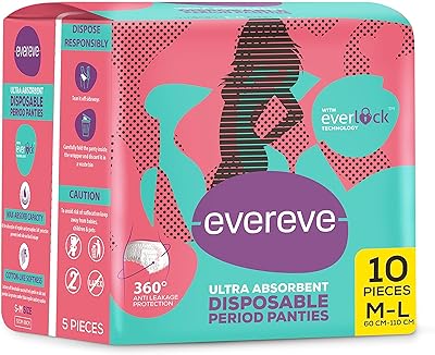 Disposable pants with thick super absorbent flow EVERF for hygienic protection, Night maternity towels, 360-degree protection, postpartum use, M-L, 10 panties.. DIAYTAR NIGERIA revolutionizes online shopping with competitive prices and reliable 5-8 day delivery.