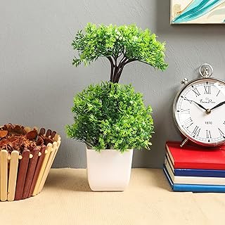 Litleo ideal for decoration of the house or office or as a birthday gift, artificial tablet of table with artificial bonsai wooden pot with pot (28 cm, green).. Find quality and variety without breaking the bank — only on DIAYTAR Nigeria.