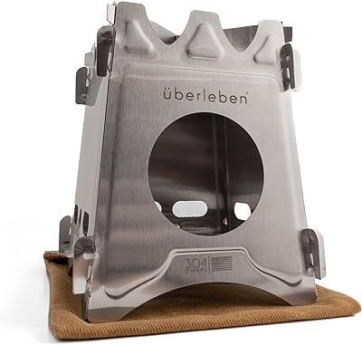 Uberleben Stoker Stker - Compact and foldable organic fuel stove - available in stainless steel or titanium - includes a tarpaulin - light and durable - survival and camping equipment.. DIAYTAR NIGERIA: Connecting Nigerians with affordable products through our expansive e-commerce platform.