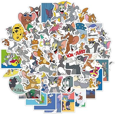 Mignon M-Sol-Sol stickers Tom and jerry for water bottles, laptop, hydro bottles, 50 parts of aesthetic stickers to decorate computer, mobile, guitar, luggage.. DIAYTAR Nigeria: Where affordability meets speed and quality.
